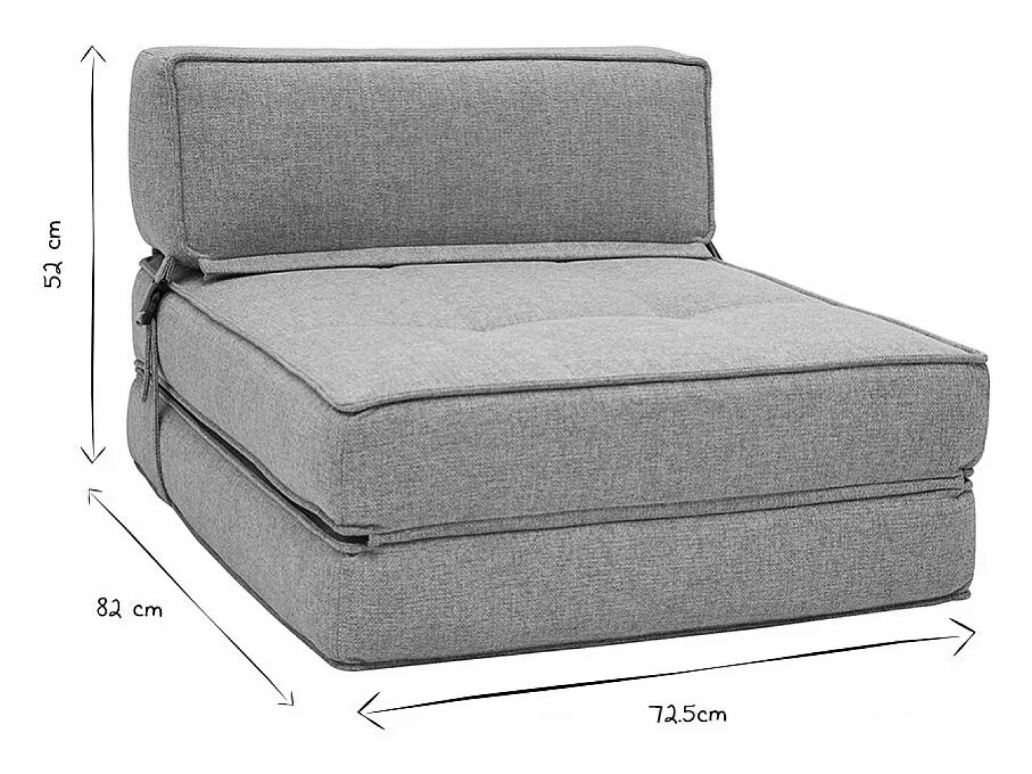 Clearance Miliboo Sillón cama de 1 plaza de tela color KATY Topo