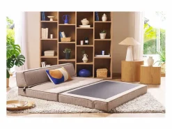 Miliboo Sillón cama de 2 plazas de tela color topo KATY