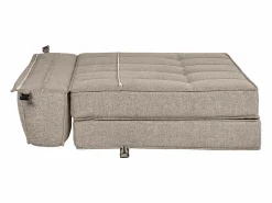 Miliboo Sillón cama de 2 plazas de tela color topo KATY