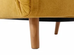 Vente-unique Sillón cama de tela amarillo de estilo joven URIBIA. Mostaza