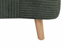 Discount Vente-unique Sillón cama de terciopelo de canalé verde oscuro PALULA Verde pino