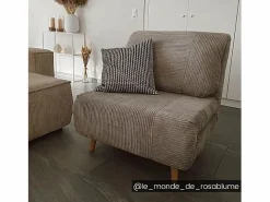 Hot Sillón cama de terciopelo de canalé PALULA Sillón Cama