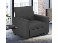 Le roi du relax Sillón cama individual con reposabrazos de diseño moderno Brooke -