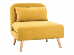 Clearance Sillón cama nórdico de tela mostaza AMIKO Sillón Cama