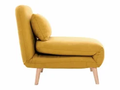 Clearance Sillón cama nórdico de tela mostaza AMIKO Sillón Cama
