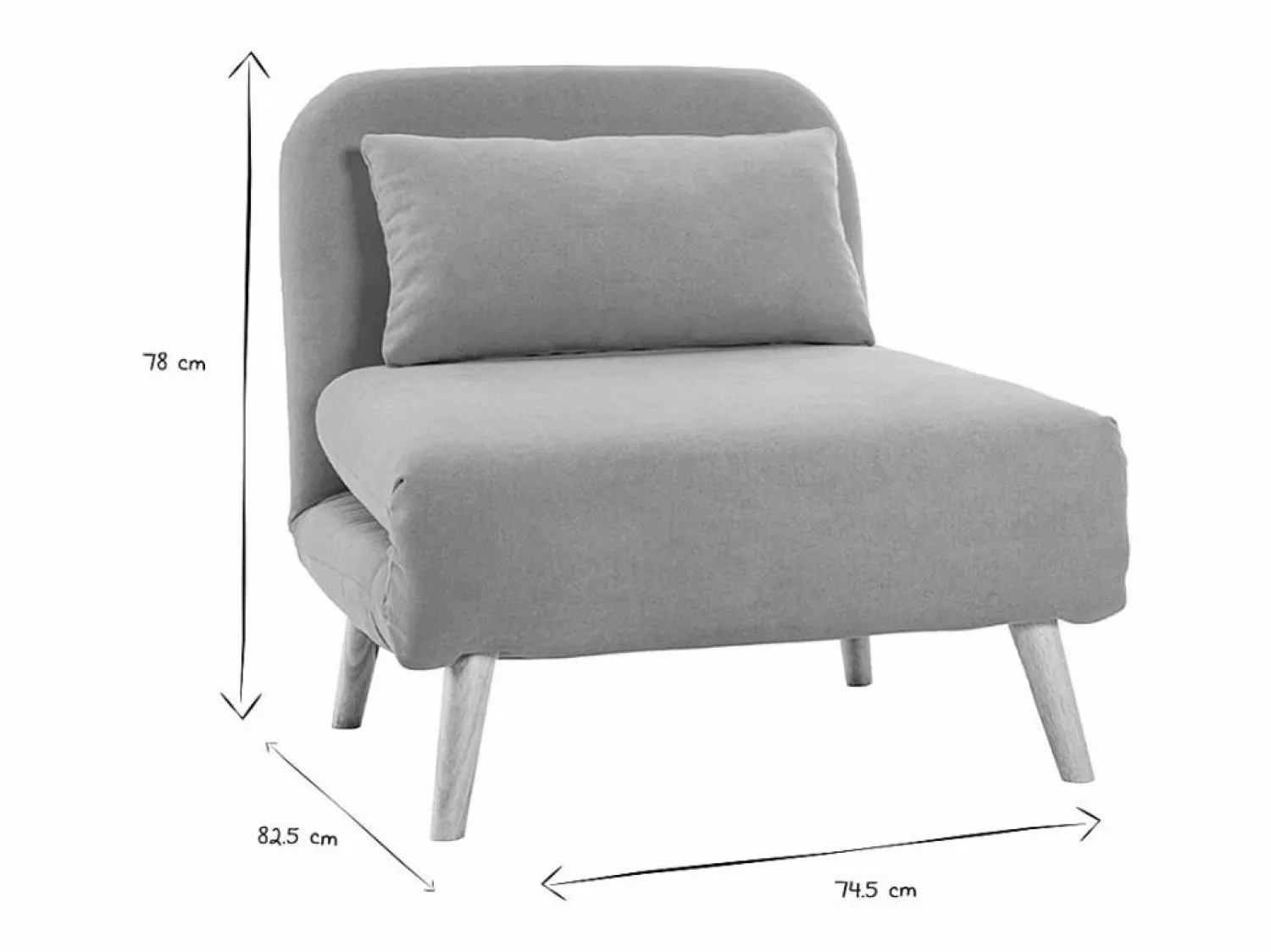 Clearance Sillón cama nórdico de tela mostaza AMIKO Sillón Cama