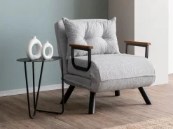 Best Sillón cama versátil de 1 plaza – 175 cm x 60 cm – – estructura de metal Sillón Escandinavo
