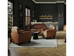 Rendez-Vous Déco Sillón de cuero recubierto - Club