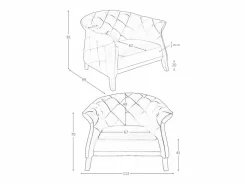 Angel Cerda Sillón Chester piel 5132 Gris