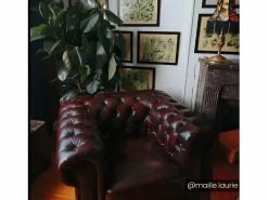 Hot LINEA SOFA Sillón chesterfield 100% de piel color marrón BRENTON Marru00f3n chocolate