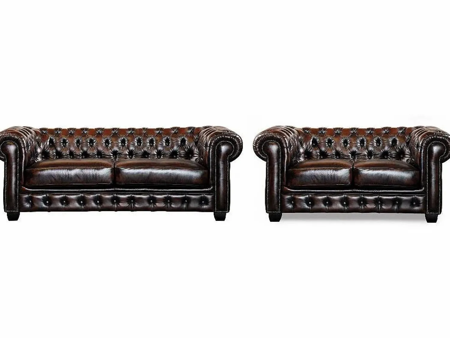 New Sillón chesterfield 100% piel en color verde BRENTON Sillón|Sillón De Piel