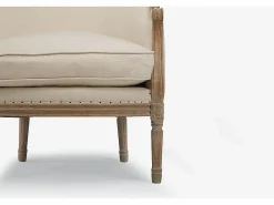 New Sillón clásico de tela de lino en color beige ALIENOR Sillón