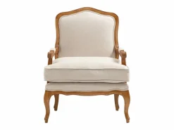 Online Vente-unique Sillón clásico de tela de lino en color MAHAUX Beige