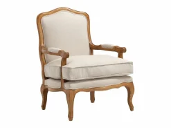 Online Vente-unique Sillón clásico de tela de lino en color MAHAUX Beige