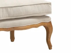 Online Vente-unique Sillón clásico de tela de lino en color MAHAUX Beige