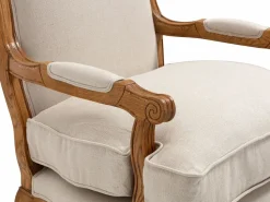 Online Vente-unique Sillón clásico de tela de lino en color MAHAUX Beige