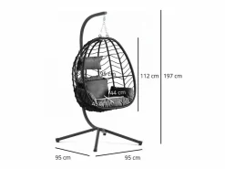 Concept-Usine Sillón colgande resina y acero LIMA