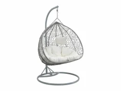 Online MYLIA Sillón colgante 2 plazas resina trenzada - CAYAMBE Gris