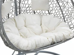 Online MYLIA Sillón colgante 2 plazas resina trenzada - CAYAMBE Gris