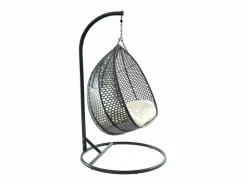 Sillón colgante 2 plazas resina trenzada gris - VAHINA Sillón Colgante
