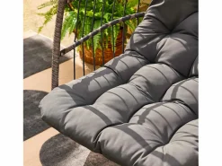 Clearance Sweeek Sillón colgante de jardín tipo huevo de acero y poliéster antracita Gris antracita