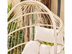 Clearance Sillón colgante de jardín tipo huevo de acero y poliéster Sillón Colgante