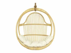 Vente-unique Sillón colgante de ratán natural con cojín de asiento BRIANNA
