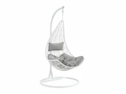 Online MYLIA Sillón colgante de resina trenzada blanca - Barato - OROSI Blanco