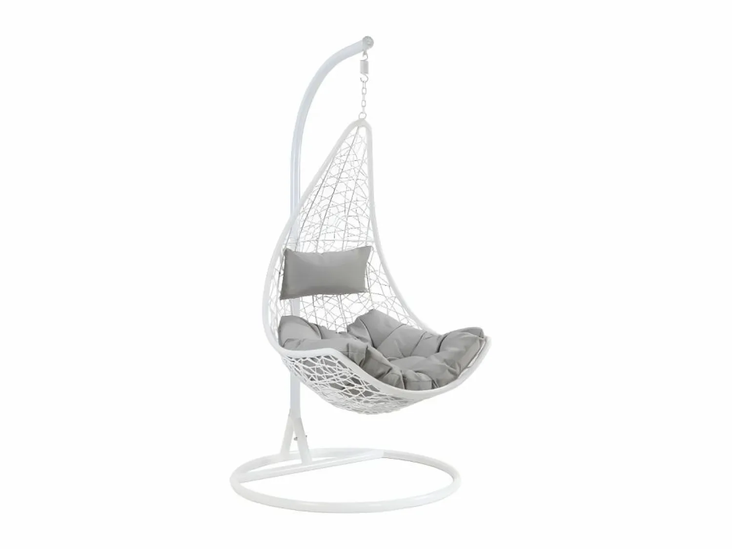 Online MYLIA Sillón colgante de resina trenzada blanca - Barato - OROSI Blanco