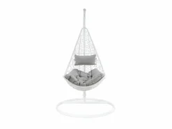 Online MYLIA Sillón colgante de resina trenzada blanca - Barato - OROSI Blanco