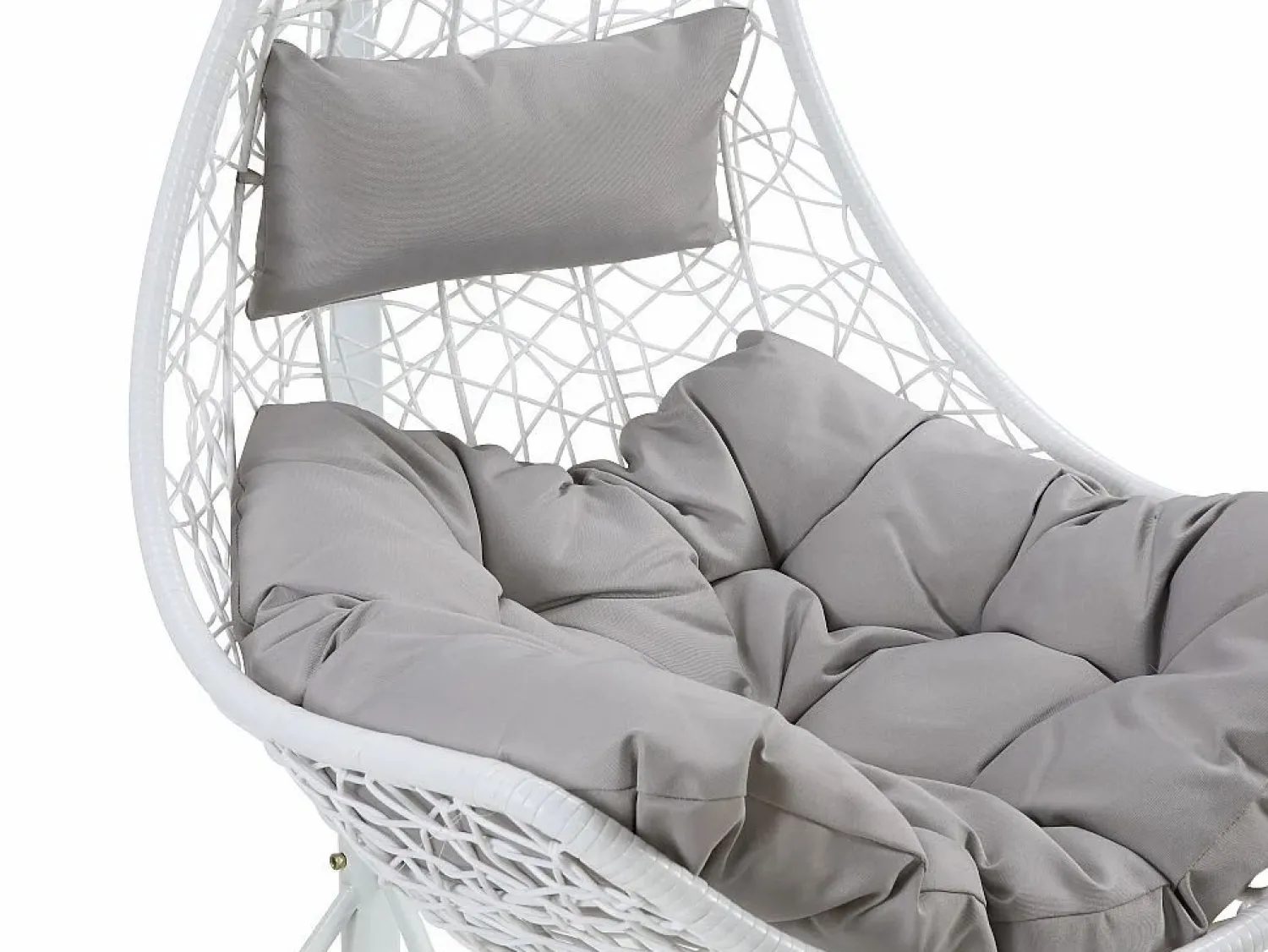 Online MYLIA Sillón colgante de resina trenzada blanca - Barato - OROSI Blanco