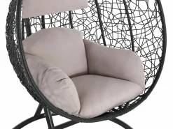 Best Sillón colgante de resina trenzada - Antracita - CAMPLI de MYLIA Sillón Colgante