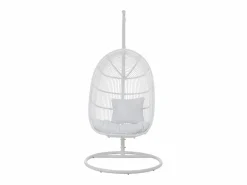 Outlet Sillón colgante ovalado de acero con efecto ratán natural BINO – Elegancia aérea-Color Sillón Colgante