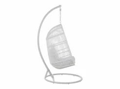 Outlet Sillón colgante ovalado de acero con efecto ratán natural BINO – Elegancia aérea-Color Sillón Colgante