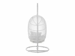 Outlet Sillón colgante ovalado de acero con efecto ratán natural BINO – Elegancia aérea-Color Sillón Colgante