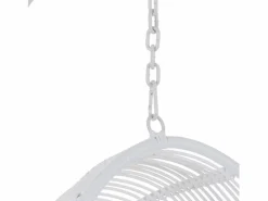 Outlet Sillón colgante ovalado de acero con efecto ratán natural BINO – Elegancia aérea-Color Sillón Colgante