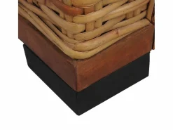 New Clicnbuy Sillón con cojines de ratán natural marrón Marru00f3n
