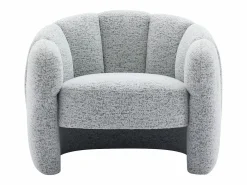 Discount Vente-unique Sillón con forma de concha en chenilla color DELIPO Gris