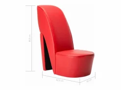 Hot Clicnbuy Sillón con forma de zapato de tacón cuero sintético Rojo