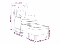 Clearance vidaxl Sillón con patas mecedoras y taburete de tela color Crema