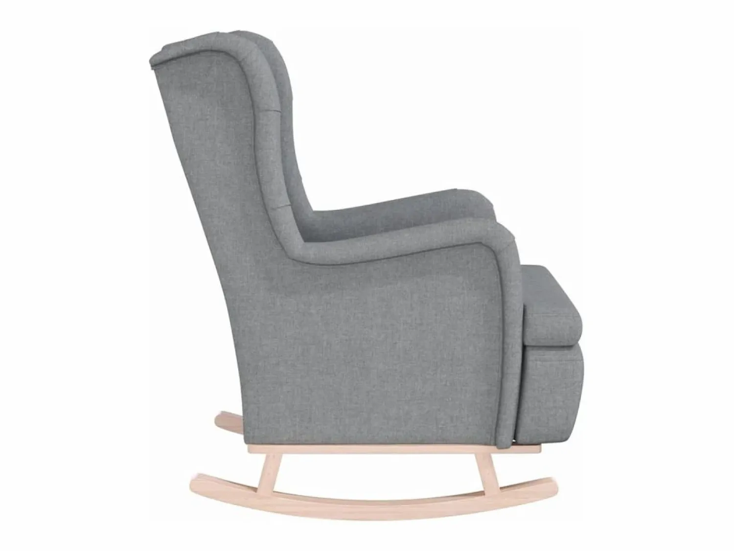 Online vidaxl Sillón con patas mecedoras madera maciza caucho tela claro Gris