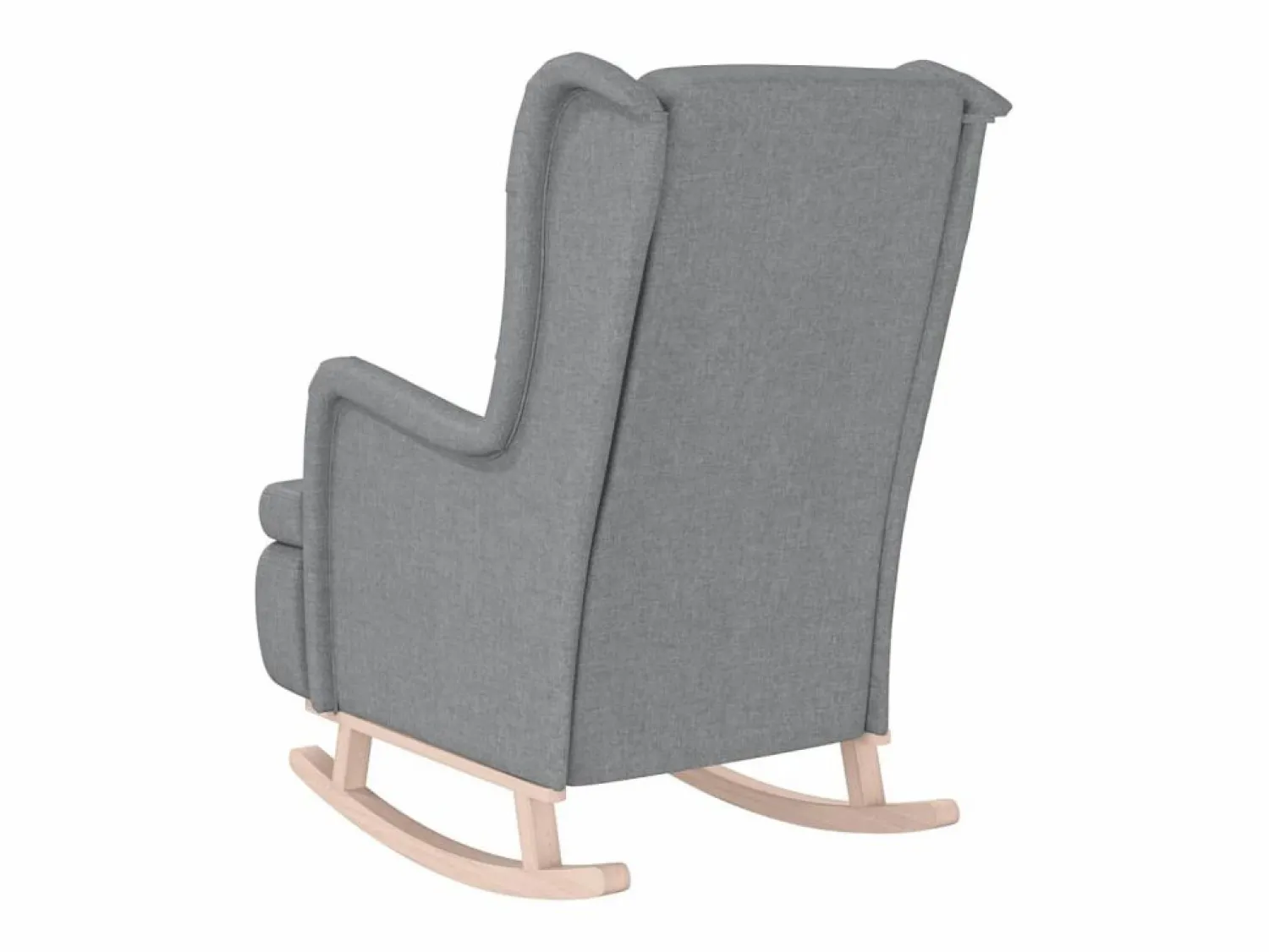 Online vidaxl Sillón con patas mecedoras madera maciza caucho tela claro Gris