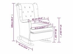 vidaxl Sillón con patas mecedoras y taburete de tela oscuro