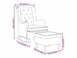 Clearance Clicnbuy Sillón con patas mecedoras y taburete de tela oscuro Gris
