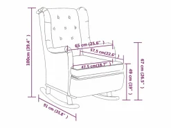 vidaxl Sillón con patas mecedoras y taburete de tela claro