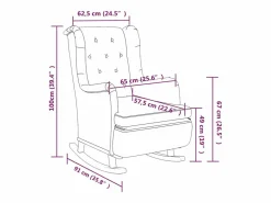 Discount Sillón con patas mecedoras madera maciza caucho y tela Sillón Balancín