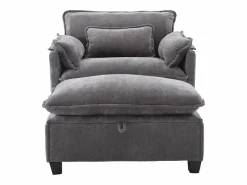 Hauss Spole Sillón con reposapiés con almacenamiento y cojín - Tela de chenilla -
