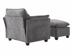 Hauss Spole Sillón con reposapiés con almacenamiento y cojín - Tela de chenilla -