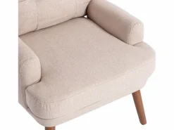 Sale KOMHTOM Sillón con reposapiés, respaldo ajustable en cinco posiciones, función reclinable, Beige