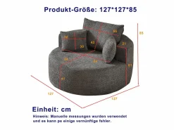 Clearance Hauss Spole Sillón con soporte lumbar y reposacabezas, tapizado en tela de chenilla . Gris
